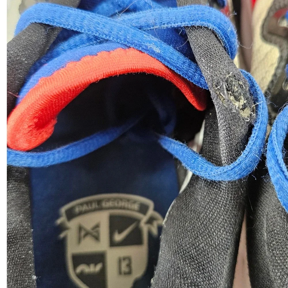 Nike PG 5 Paul George Blue Red White Basketball Shoes Men 9.5 CW3143-101 Sneaker
